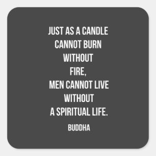 Buddha Candle Spirit Quote Square Sticker
