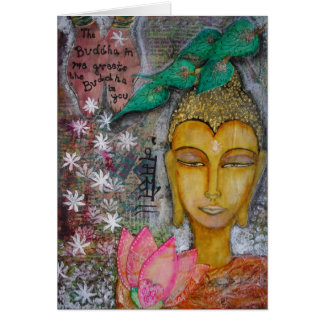 Buddha Card with Namaste in Hindi from India