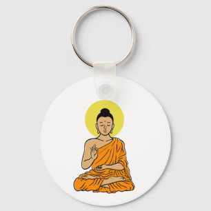 Buddha cartoon Buddhism.net Key Ring