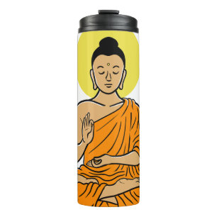 Buddha cartoon Buddhism.net Thermal Tumbler