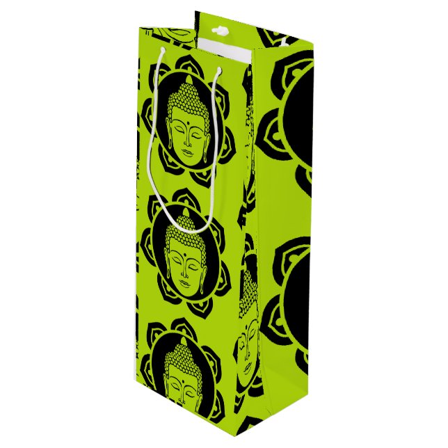 Buddha Decorative Wine Gift Bag (Front Angled)