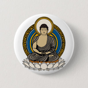 Buddha Dhyana Mudra 6 Cm Round Badge