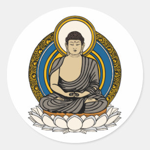 Buddha Dhyana Mudra Classic Round Sticker