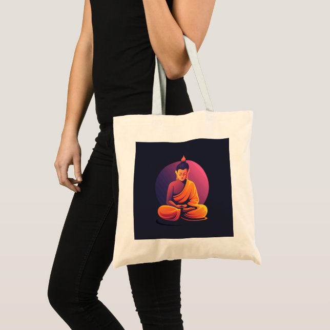 Buddha Digital Art Tote Bag (Front (Product))
