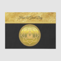 Buddha doing yoga meditation spiritual gold foil
