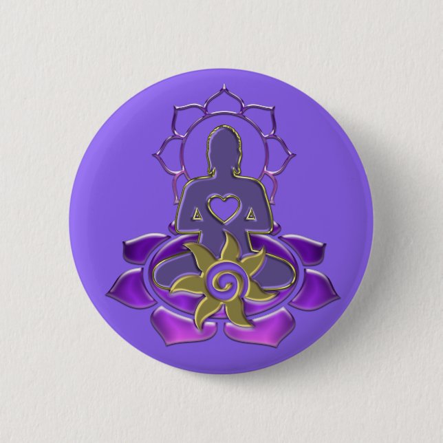 BUDDHA energy | light violet 6 Cm Round Badge (Front)