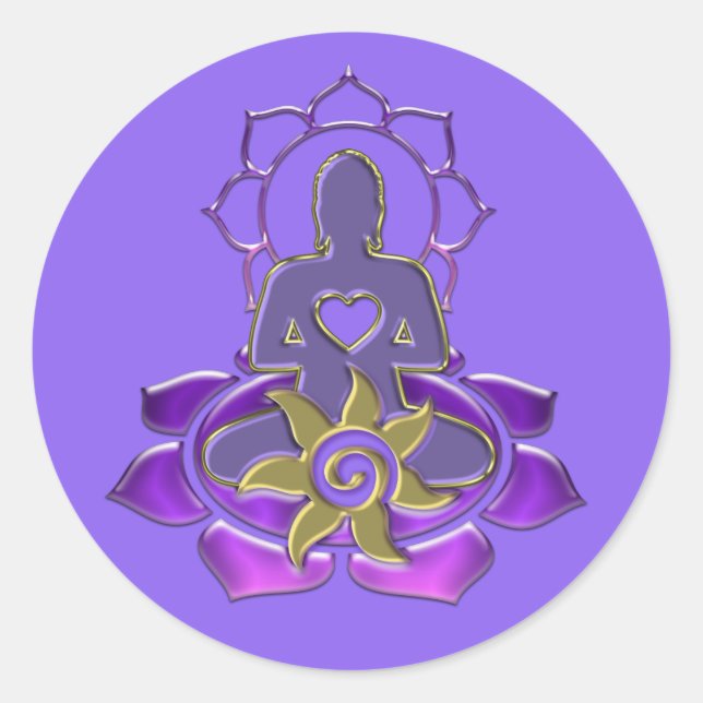 BUDDHA energy | light violet Classic Round Sticker (Front)