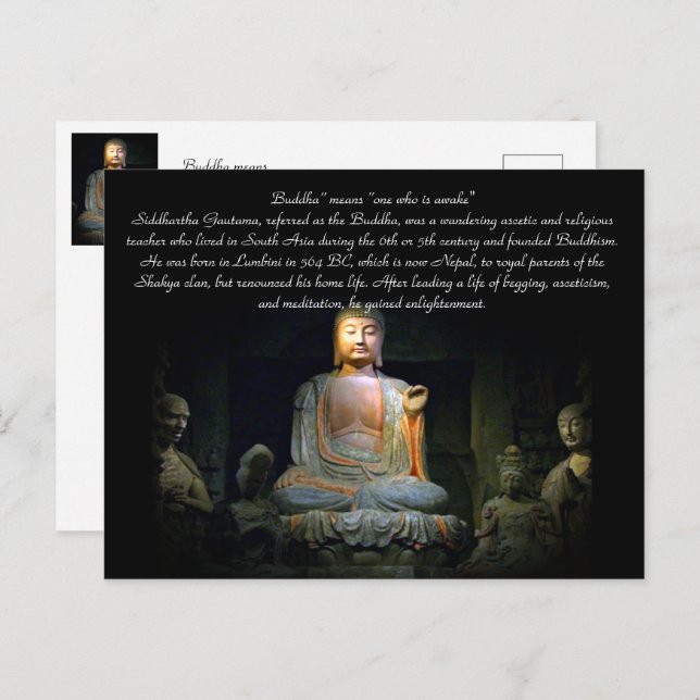 Buddha enlightenment postcard (Front/Back)