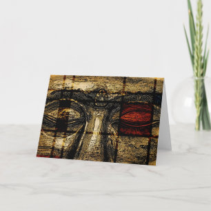 Buddha Eyes In Mondrian Style Greeting Card