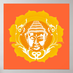 Buddha Face Art Poster