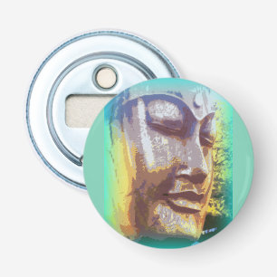 Buddha face green bottle opener