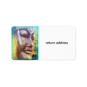 buddha face green label