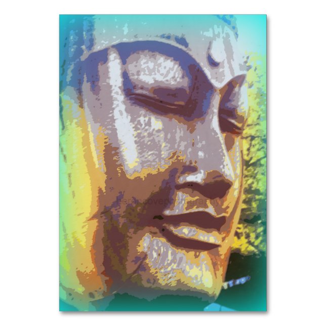 Buddha face green table number (Front)