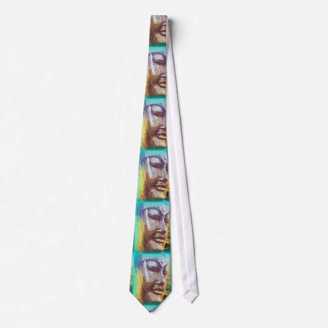 buddha face green tie (Front)