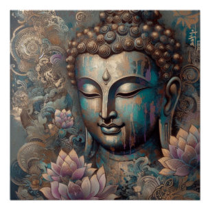 BUDDHA FACE PAINTING #10 POSTER