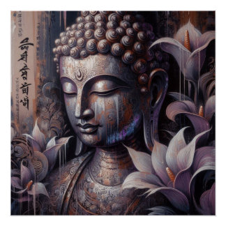 BUDDHA FACE PAINTING #7 POSTER