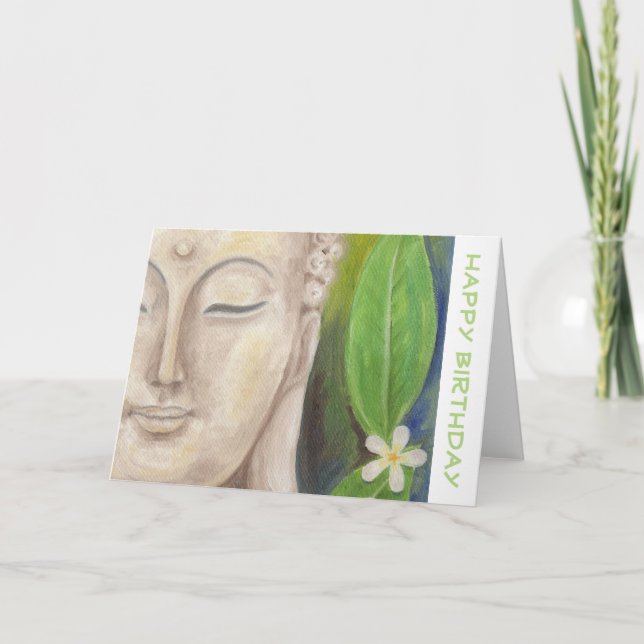 Buddha Flower birthday card (Front)