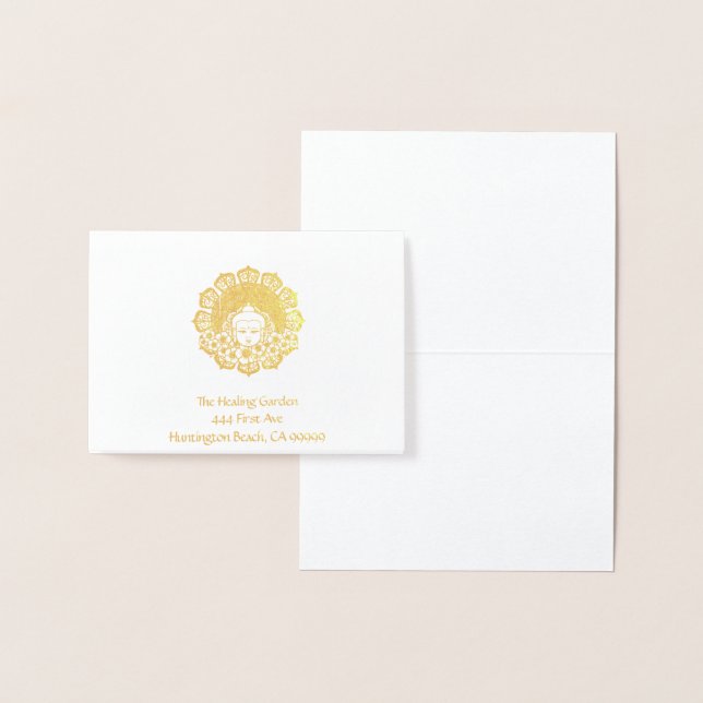 Buddha Flower Mandala Customisable Foil Card (Display)