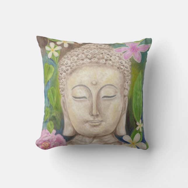 Buddha Flower throw pillow (Front)