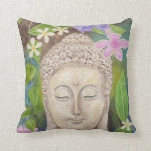 Buddha Flower throw pillow