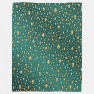 buddha, golden + buddha, asian pattern, shiny, fleece blanket