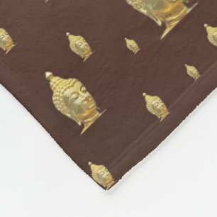 buddha, golden + buddha, asian pattern, shiny, fleece blanket