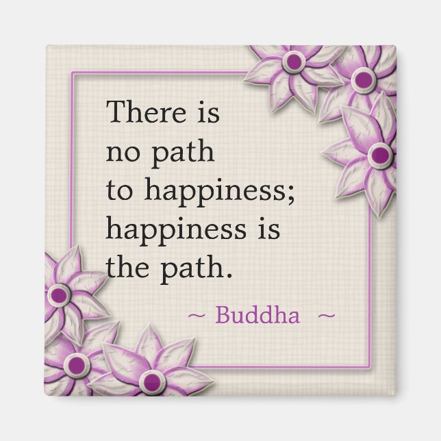 Buddha Happiness Quote Magnet (Front)