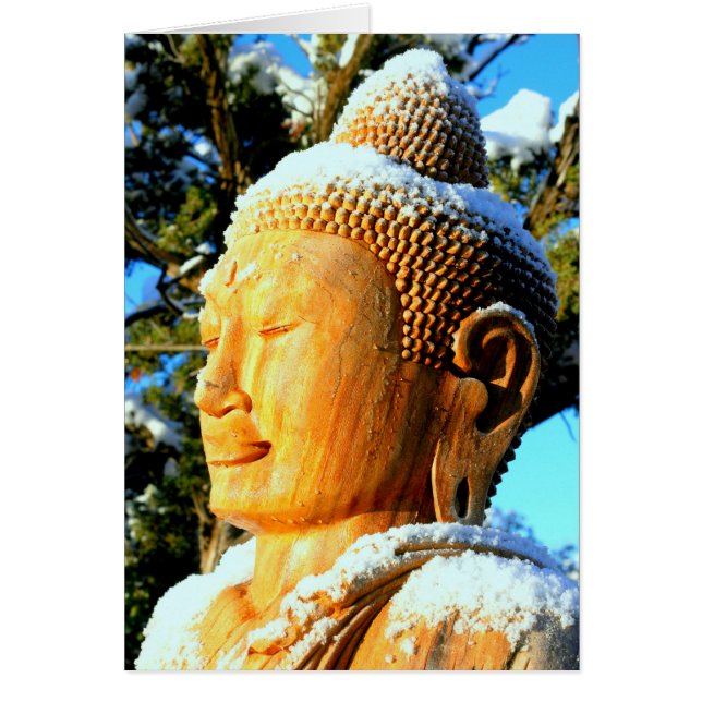Buddha head in snow (Front)