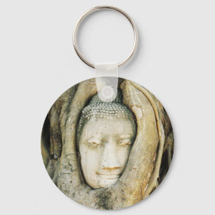 Buddha Head in the Fig Tree .. Ayutthaya, Thailand Key Ring
