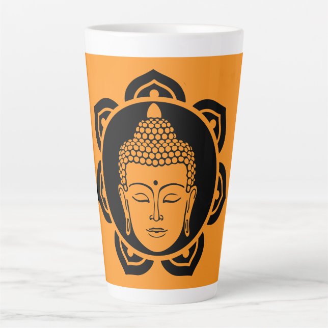 Buddha Head Meditation Latte Mug (Front)