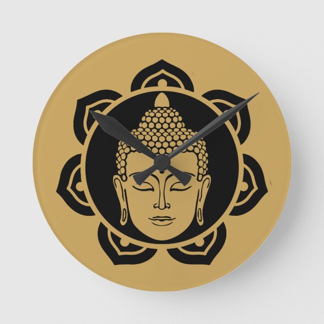 Buddha Head Meditation Round Clock (Front)