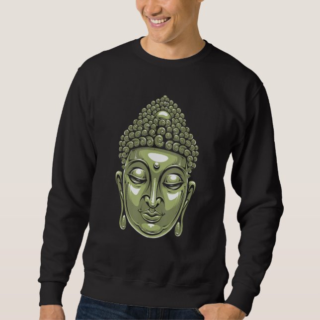 Buddha Head Siddhartha Gautama Sweatshirt (Front)