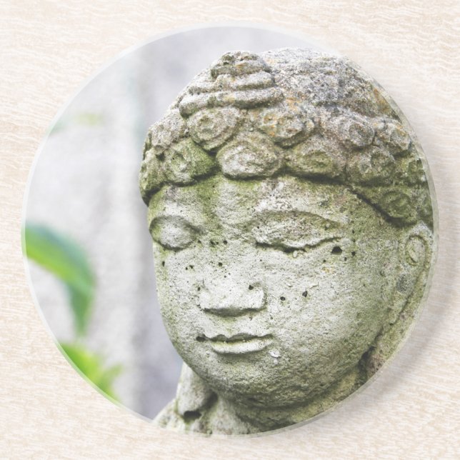 Buddha head statue coaster (Front)