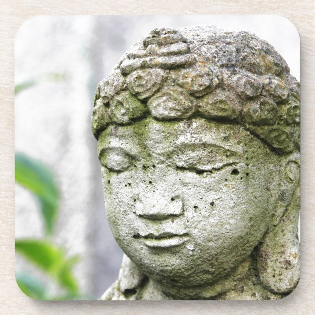 Buddha head statue coaster (Front)