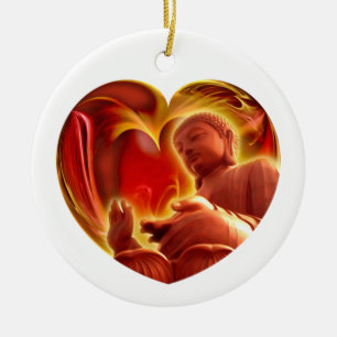 BUDDHA Heart Ceramic Ornament
