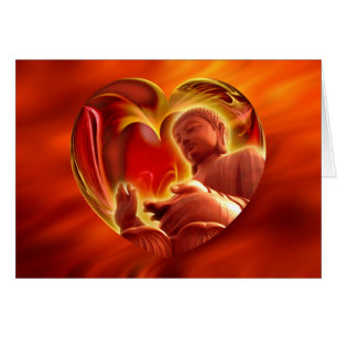 BUDDHA Heart fire red