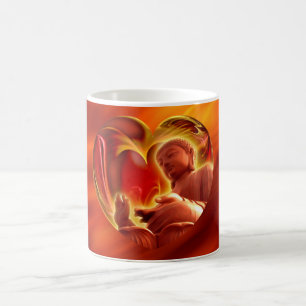 BUDDHA Heart fire red Coffee Mug