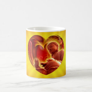 BUDDHA Heart   yellow shine Coffee Mug