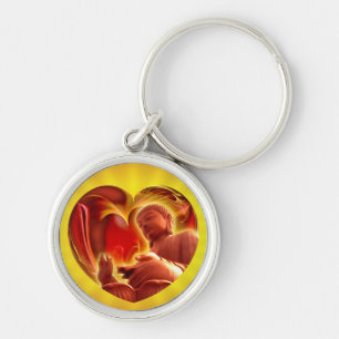 BUDDHA Heart   yellow shine Key Ring