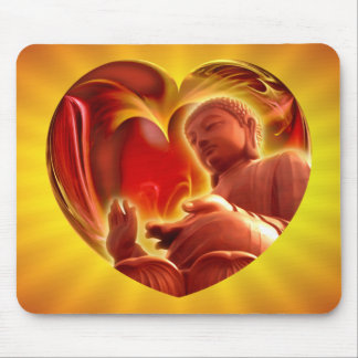 BUDDHA Heart | yellow shine Mouse Pad