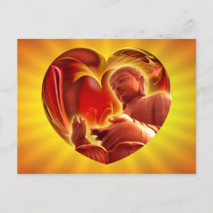 BUDDHA Heart yellow shine Postcard