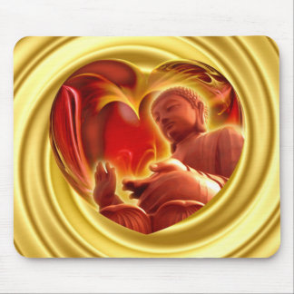 BUDDHA Heart | yellow swirl Mouse Pad