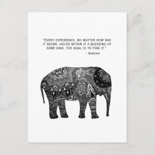 Buddha Henna Wisdom Elephant Postcard