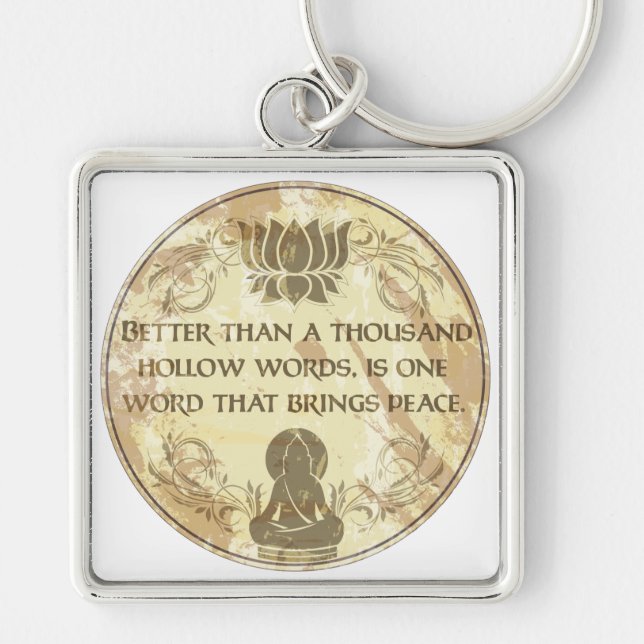 Buddha Hollow Words Key Ring (Front)