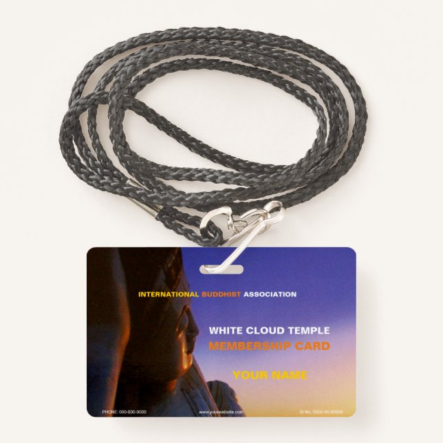 Buddha ID Badge (Front with Lanyard)