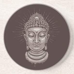 Buddha Illustration sandstone coaster
