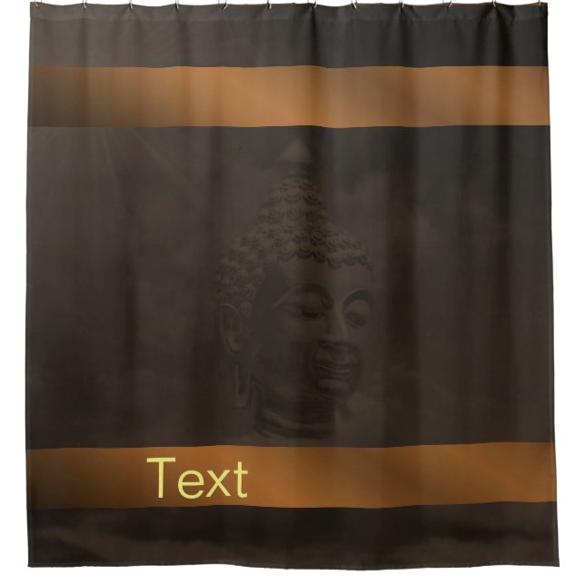 buddha in dark brown shower curtain (Front)