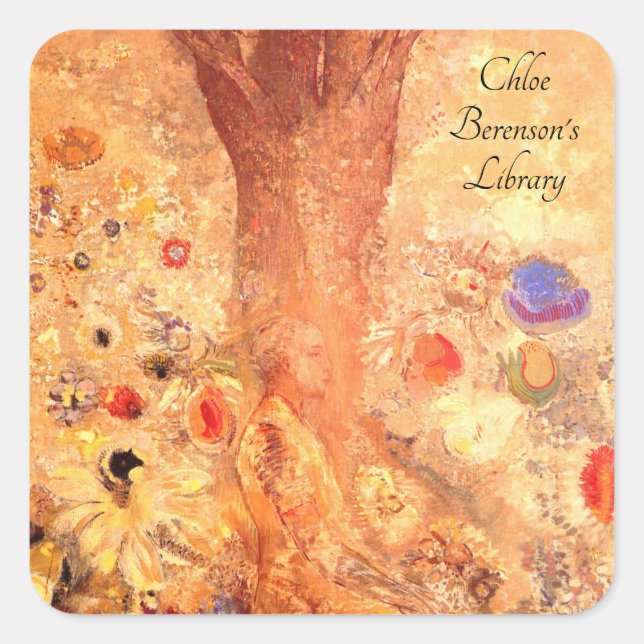 Buddha in His Youth by Odilon Redon Square Sticker (Front)