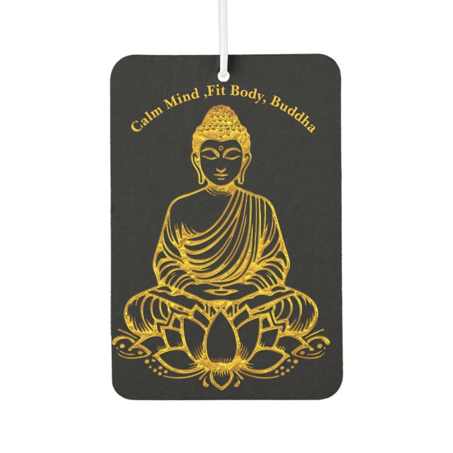 Buddha in Lotus Pose Car Air Freshener (Front)