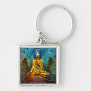 Buddha In Ornate Alcove Key Ring